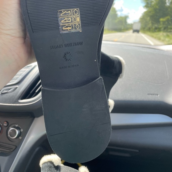 Stuart Weitzman Black Chelsea Alpine suede boots Sherpa lining size 10 - Picture 9 of 12